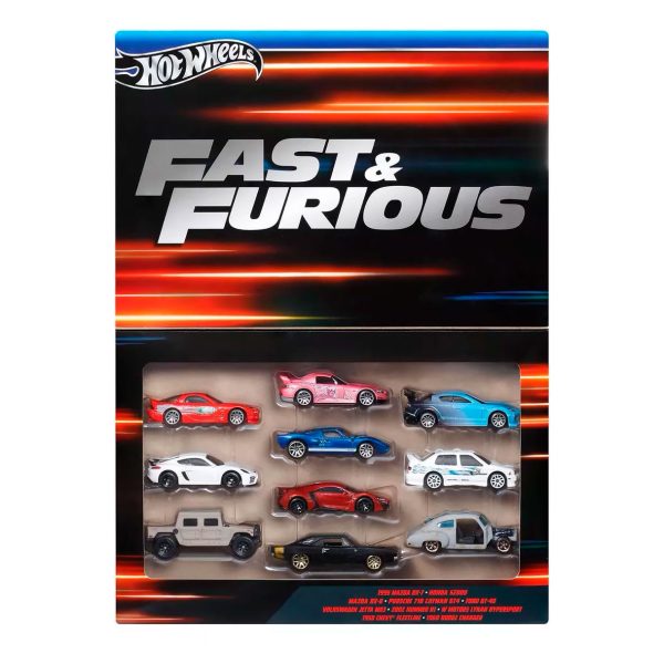 BOX PACK DE 10 FAST & FURIOUS - HOT WHEELS - Rápidos y Furiosos