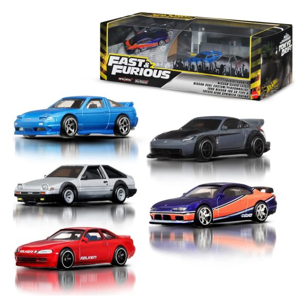 BOX PACK DE 5 FAST AND FURIOUS - HOT WHEELS - Rápidos y Furiosos - TOKIO DRIFT