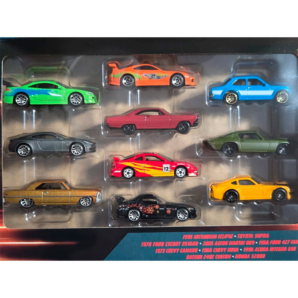 Pack-10-HW-FyF SUPRA (1) BOX PACK DE 10 FAST & FURIOUS - HOT WHEELS - Rápidos y Furiosos - SUPRA - Imagen 1